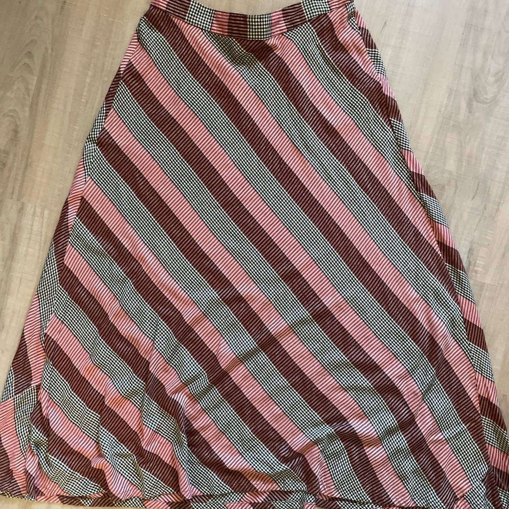 April Cornell long plaid skirt